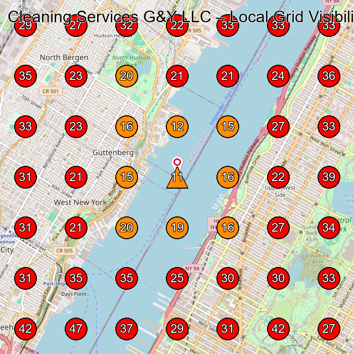 Cleaning Services G&Y LLC GeoGrid visibility map for House Cleaning Service in North Bergen